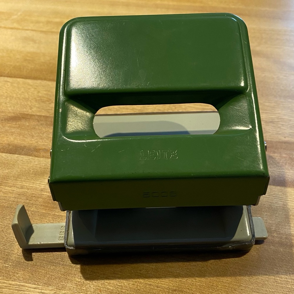Green and Gray Leitz Hole Punch